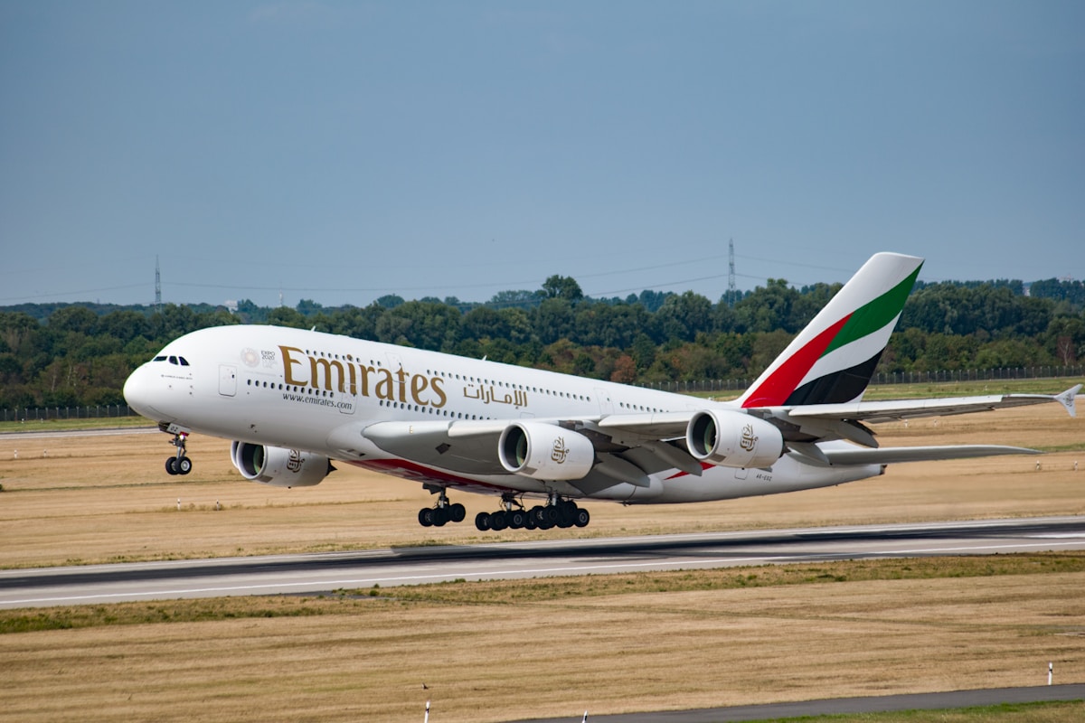 Wide-body aircraft at an airport